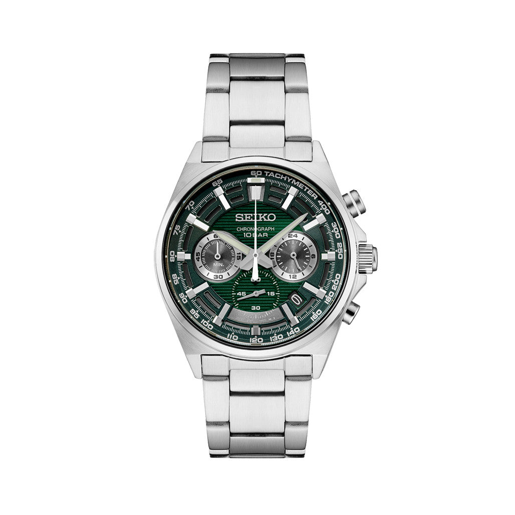 Seiko Quartz Chronograph with Multi-Layer Green Dial #SSB405