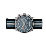 Seiko Quartz Chronograph with Multi-Layer Blue Dial and Nylon Strap #SSB409 Side