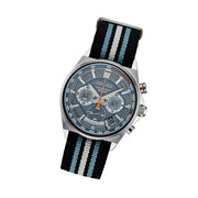 Seiko Quartz Chronograph with Multi-Layer Blue Dial and Nylon Strap #SSB409 Tilt