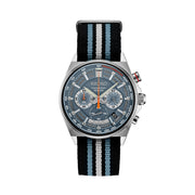 Seiko Quartz Chronograph with Multi-Layer Blue Dial and Nylon Strap #SSB409