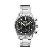 Seiko Essentials Quartz Chronograph with Black Dial and Steel Bracelet #SSB413