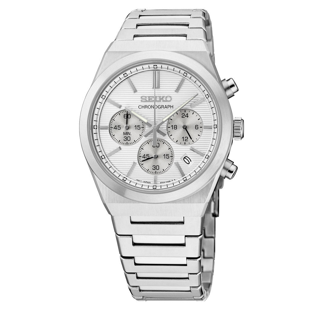 Seiko Essentials Sport Chronograph with Silver Dial #SSB451 — Long
