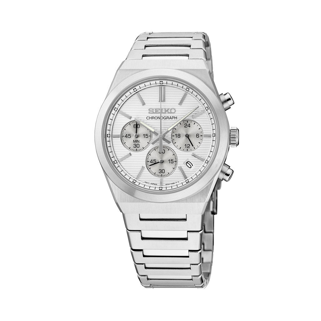 Seiko Essentials Sport Chronograph with Silver Dial #SSB451 — Long
