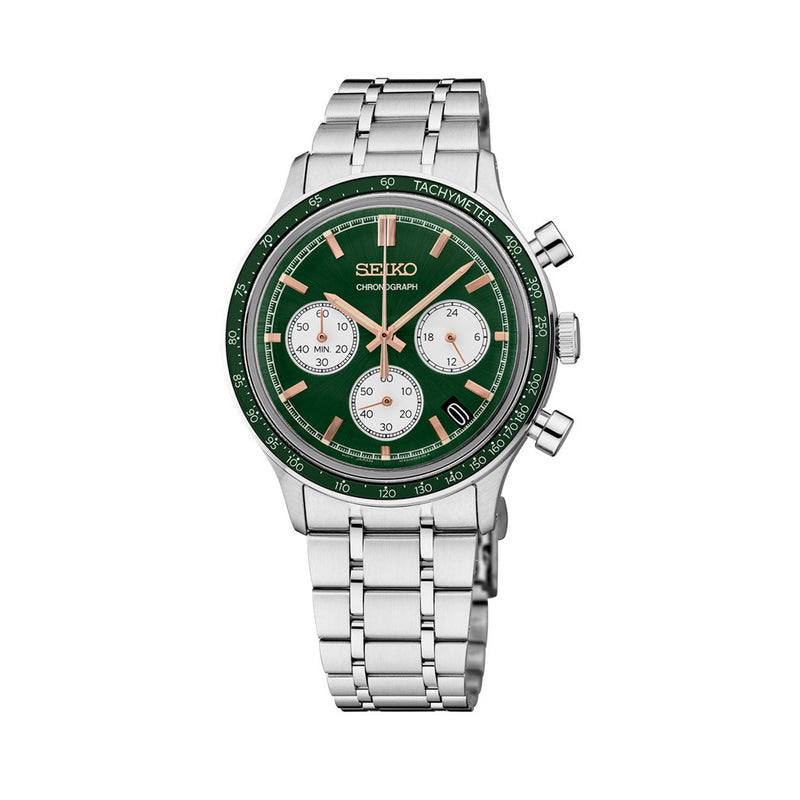 Seiko Essentials Chronograph with Green Dial #SSB481