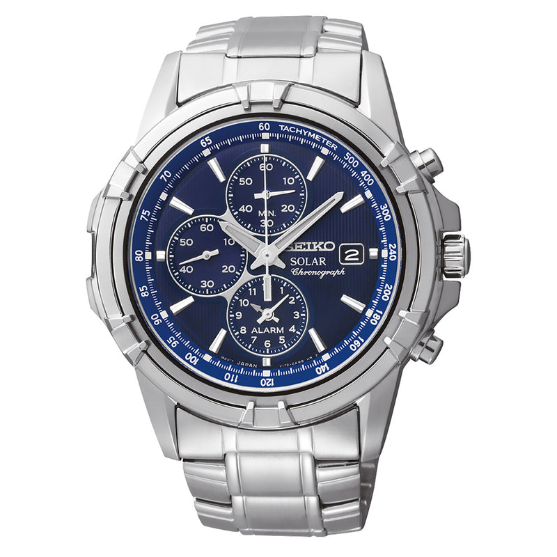 Seiko Essentials Solar Chronograph and Alarm with Blue Dial #SSC141