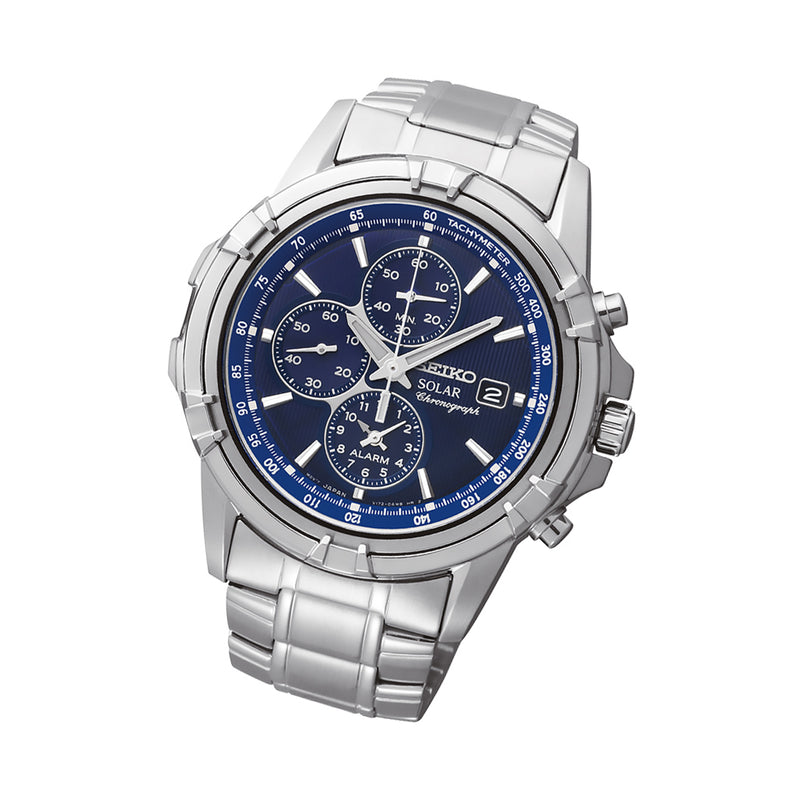 Seiko Essentials Solar Chronograph and Alarm with Blue Dial #SSC141