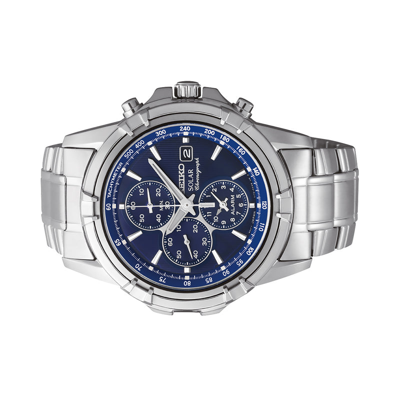 Seiko Essentials Solar Chronograph and Alarm with Blue Dial #SSC141