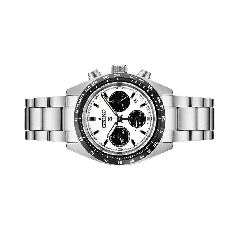 Seiko Prospex Speedtimer Solar Chronograph with White Dial #SSC813 side
