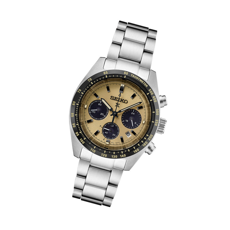 Seiko Prospex Speedtimer Solar Chronograph with Beige Dial #SSC817 — Long Island Watch