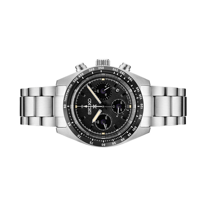 Seiko Prospex Speedtimer Solar Chronograph with Black Dial #SSC819 side