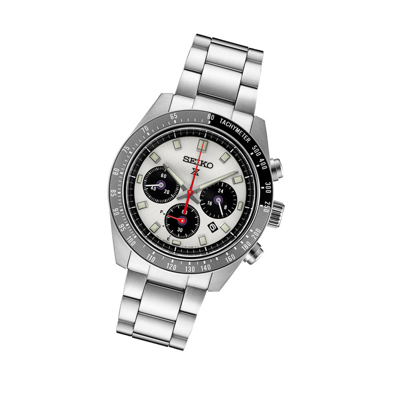 Seiko Prospex 41mm Speedtimer Solar Chronograph with Silver Dial #SSC911
