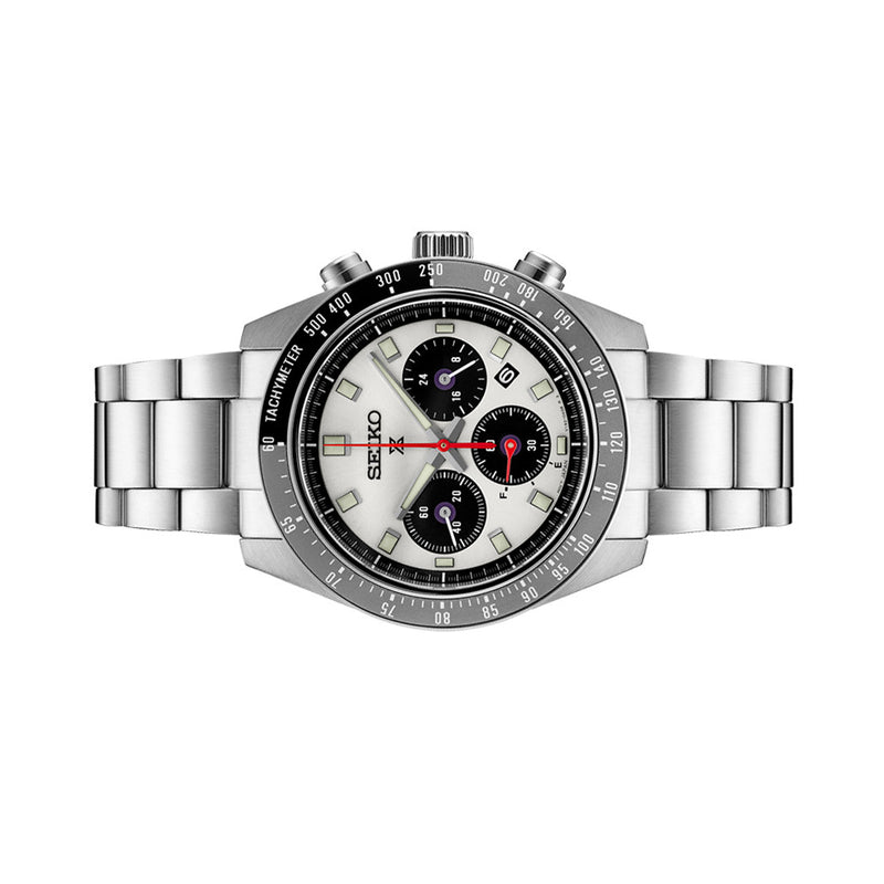 Seiko Prospex 41mm Speedtimer Solar Chronograph with Silver Dial #SSC911