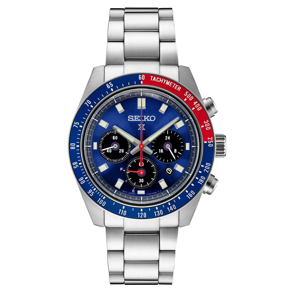 【ジローサン】 Seiko Prospex 41mm Speedtimer Solar Chronograph with Blue Dial