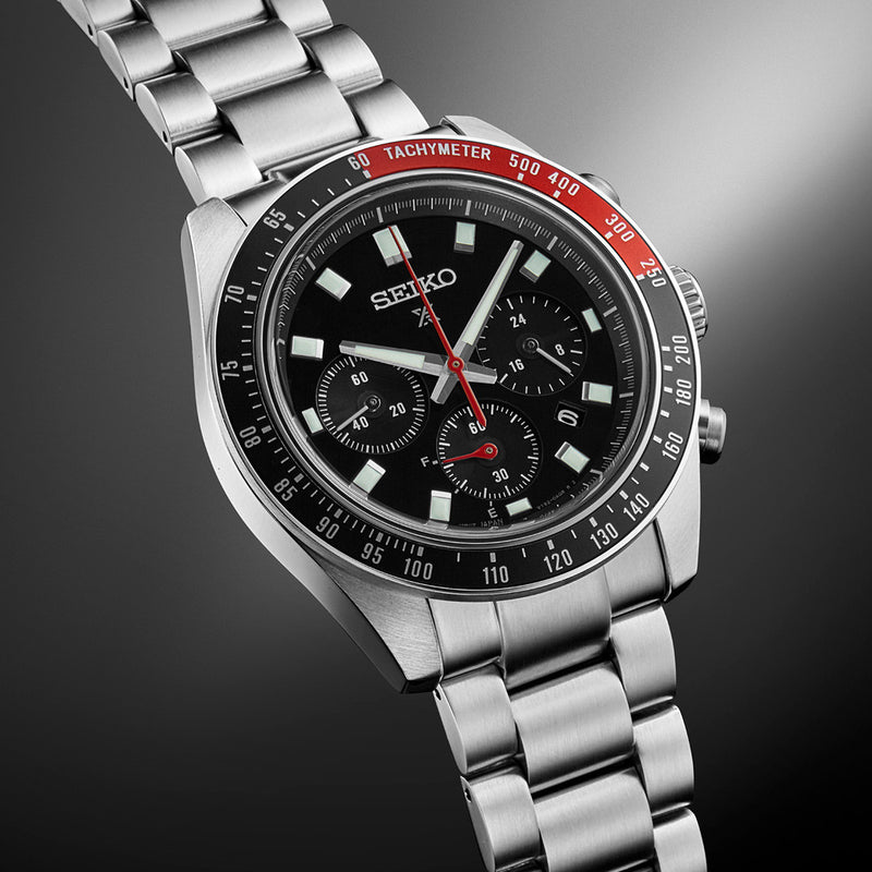 Seiko Prospex 41mm Speedtimer Solar Chronograph with Black Dial #SSC915