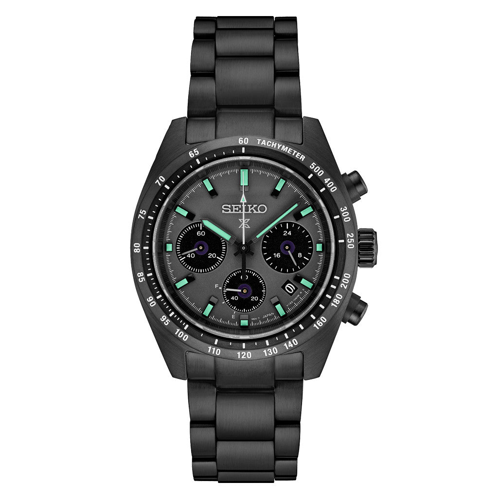 Seiko Prospex Speedtimer Solar Chronograph in black IP Plating