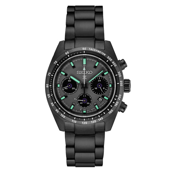 Seiko Prospex 41mm Speedtimer Solar Chronograph in black IP Plating #SSC917