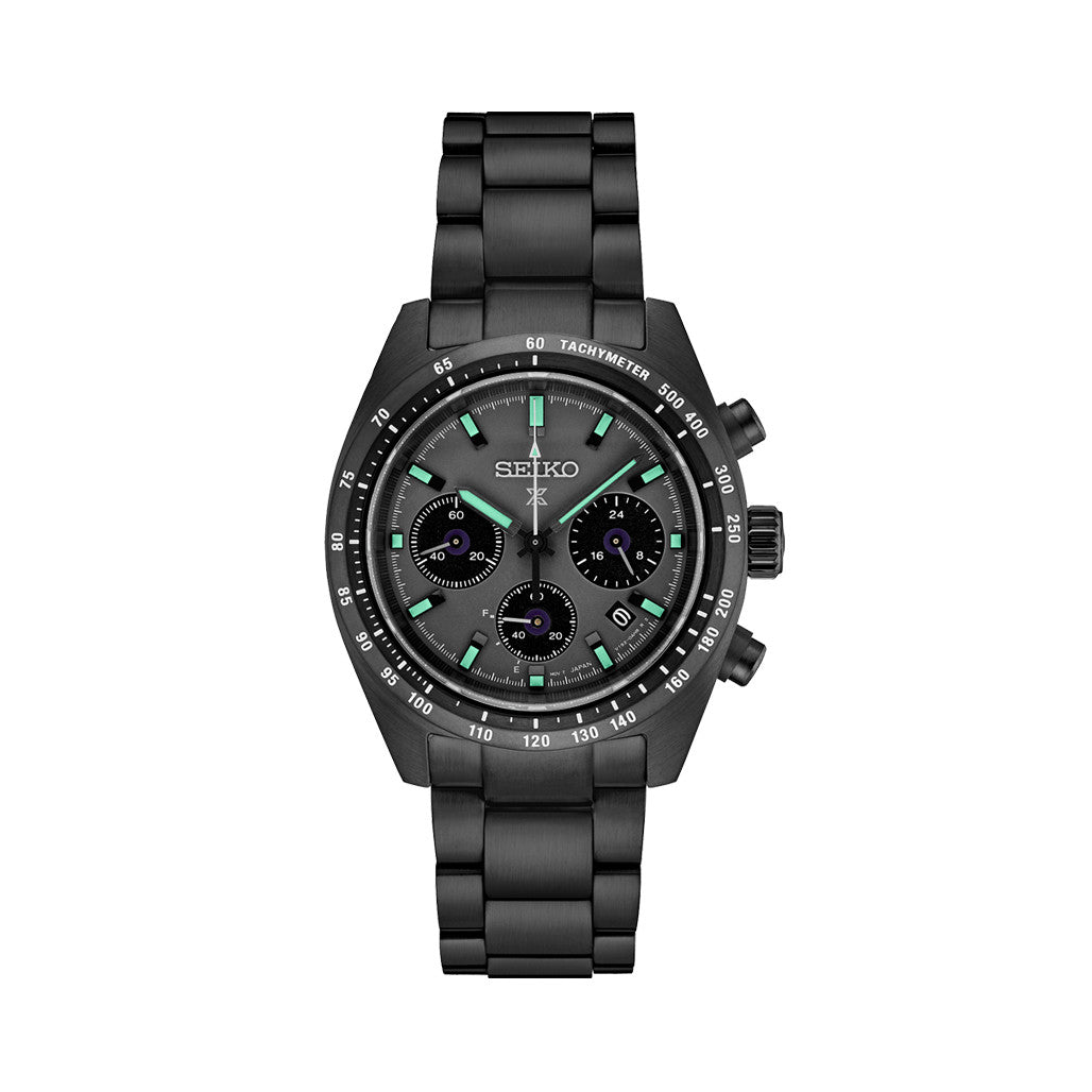 Seiko Prospex Speedtimer Solar Chronograph in black IP Plating