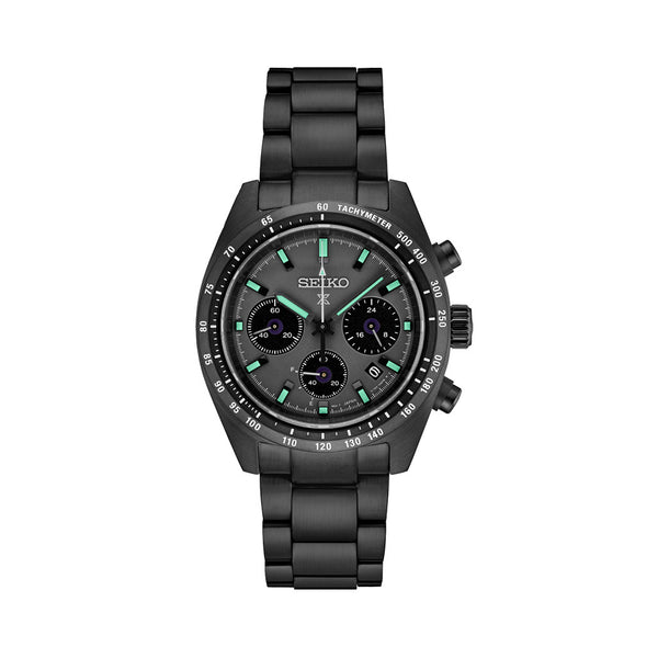 Seiko Prospex 41mm Speedtimer Solar Chronograph in black IP Plating #SSC917