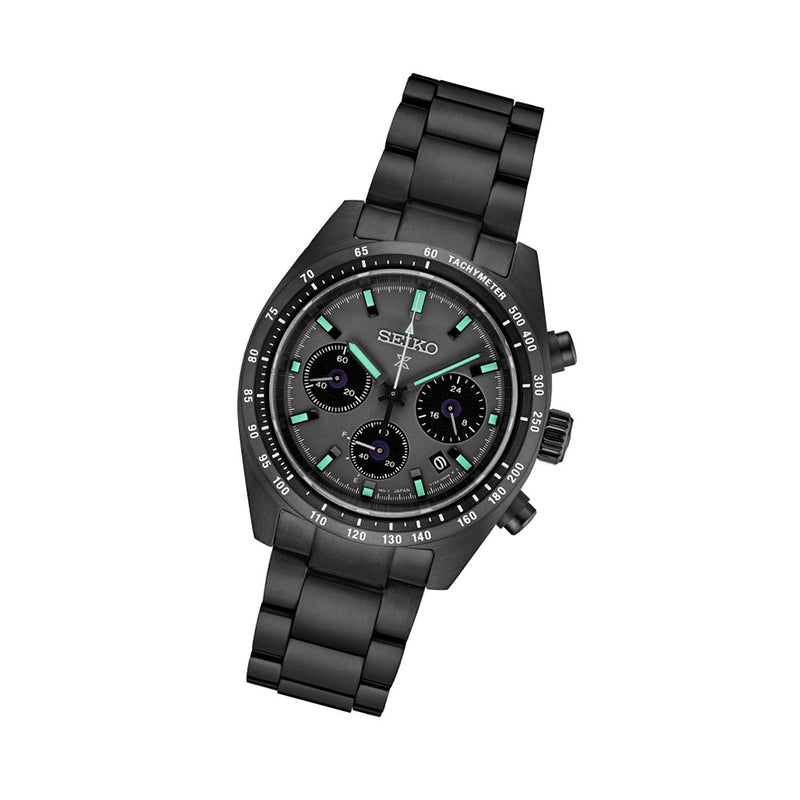 Seiko Prospex 41mm Speedtimer Solar Chronograph in black IP Plating #SSC917