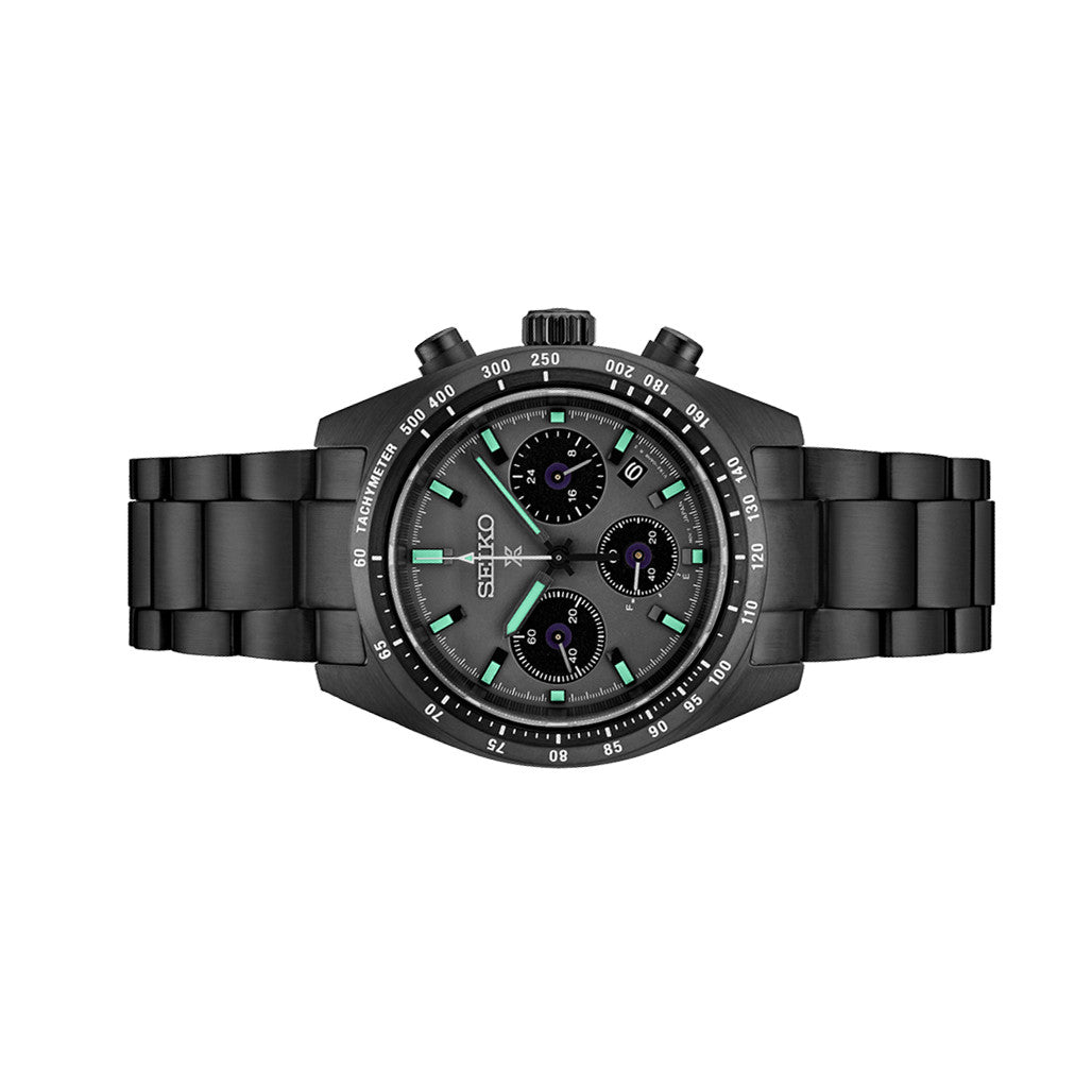 Seiko Prospex Speedtimer Solar Chronograph in black IP Plating