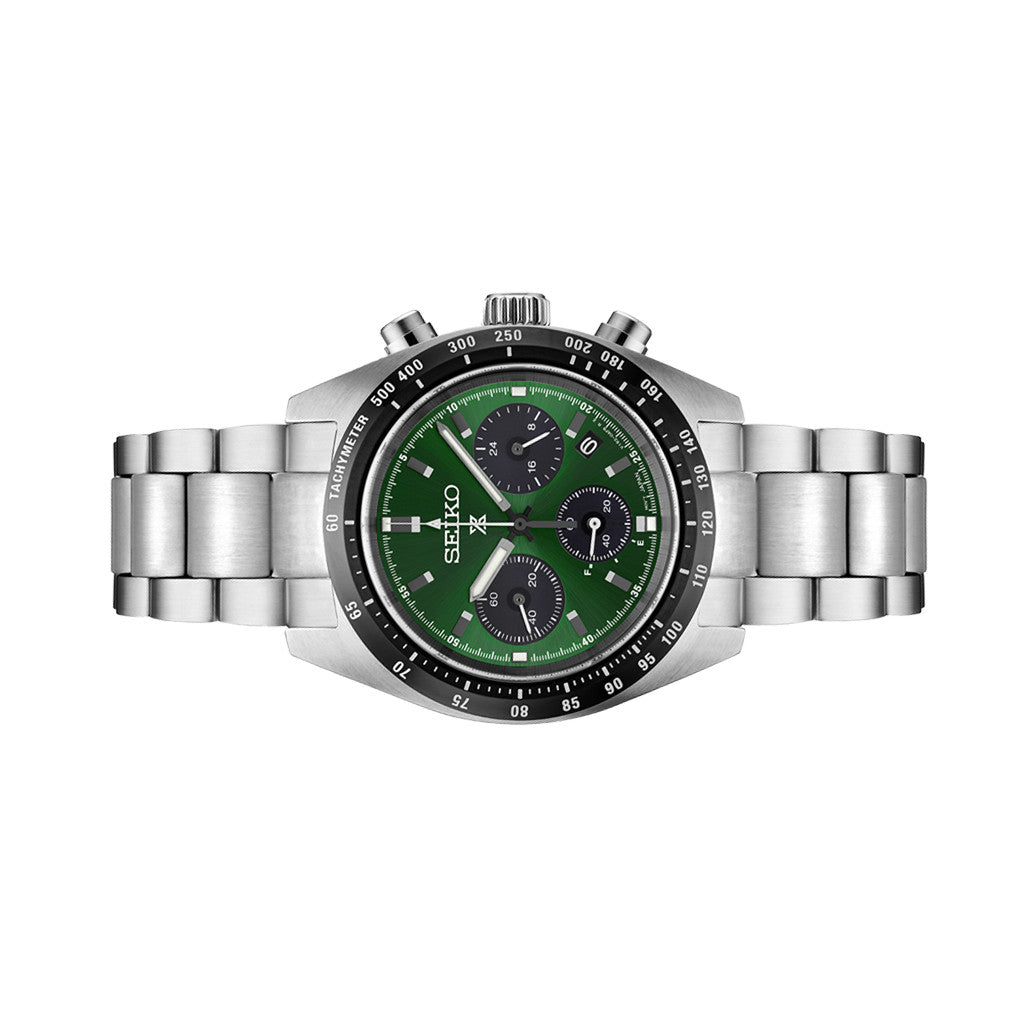 Seiko Prospex Speedtimer Solar Chronograph with Green Dial #SSC933