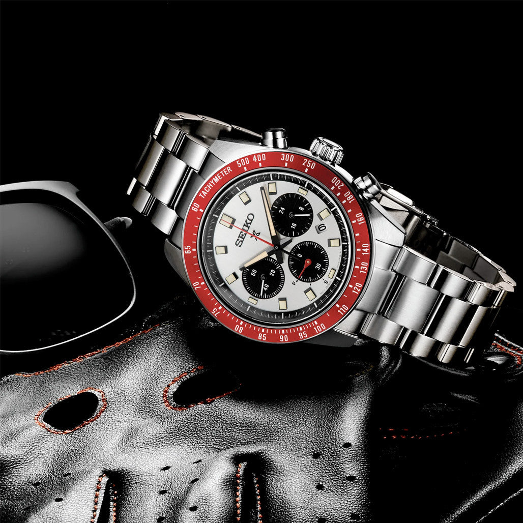 Seiko Prospex Speedtimer Solar Chronograph with Silver Dial