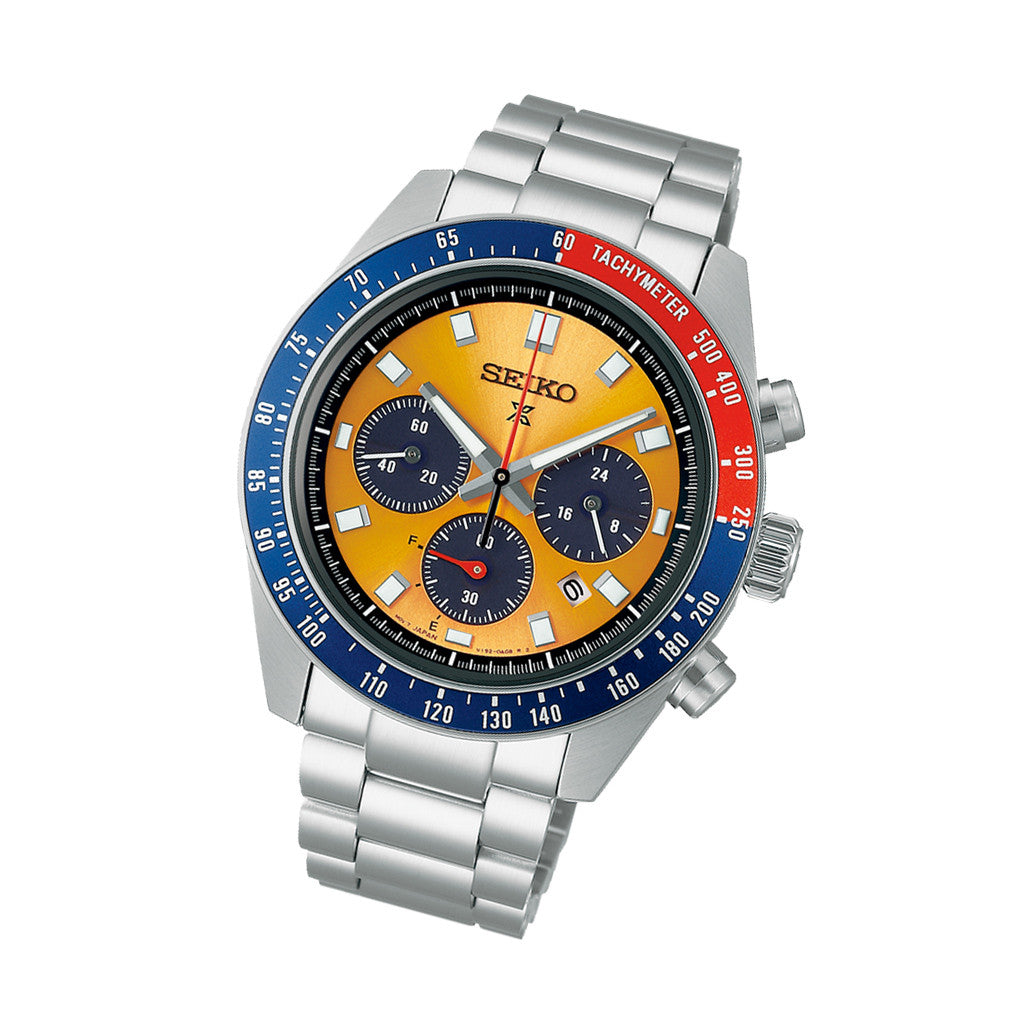 Seiko Prospex Speedtimer Solar Chronograph with Orange Sunray Dial