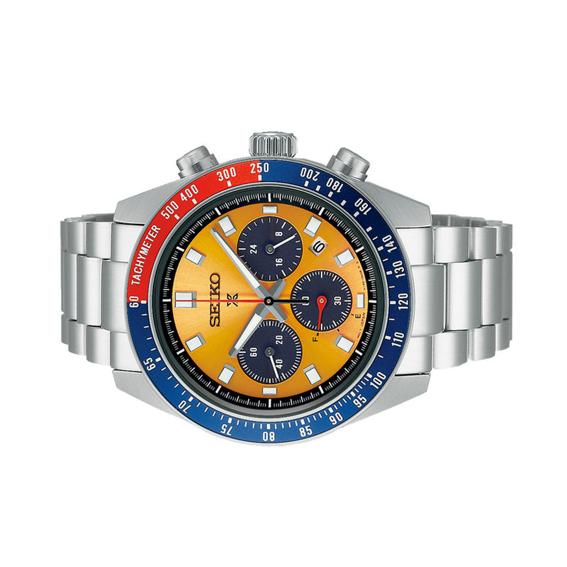 Seiko Prospex Speedtimer Solar Chronograph with Orange Sunray Dial #SSC947