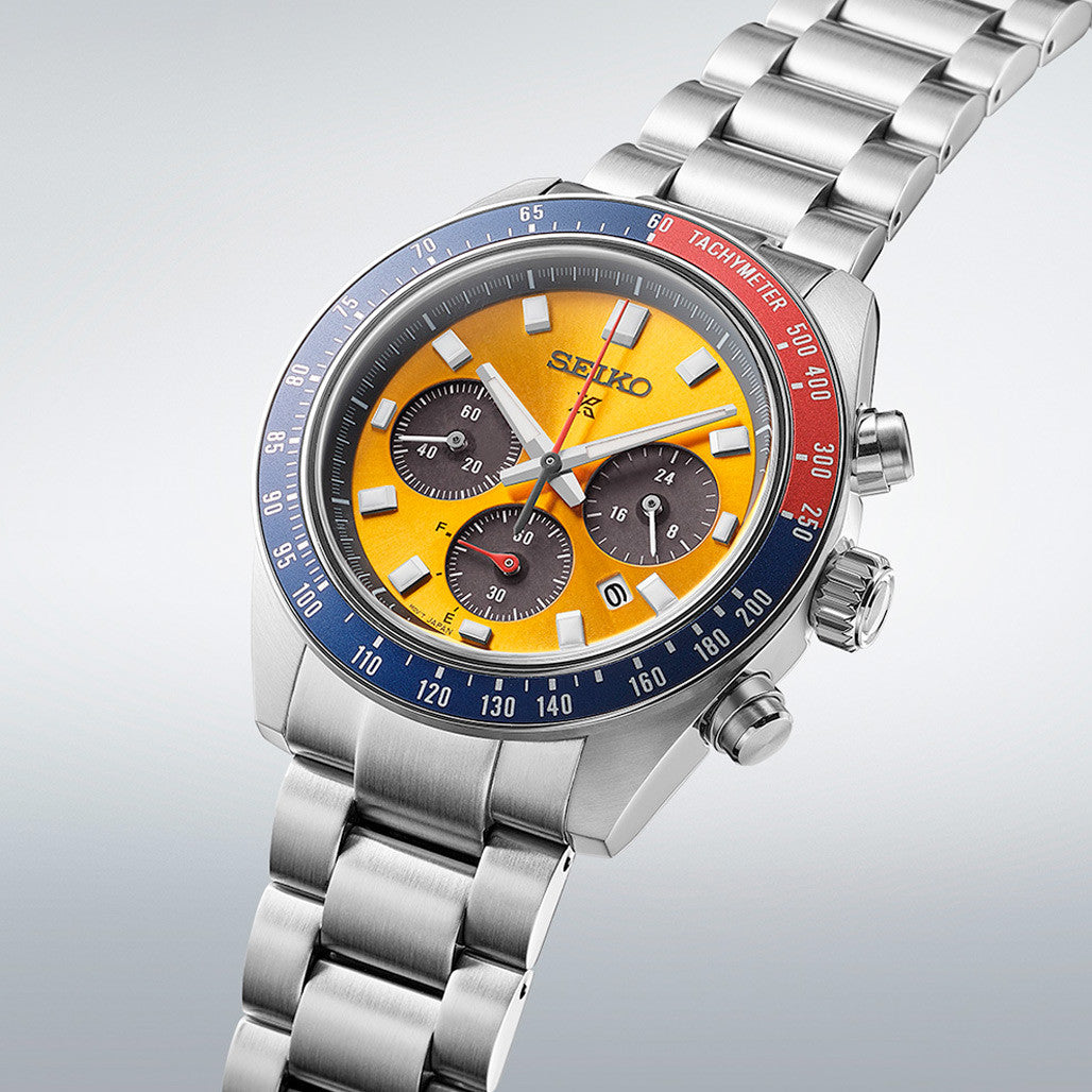 Seiko Prospex Speedtimer Solar Chronograph with Orange Sunray Dial
