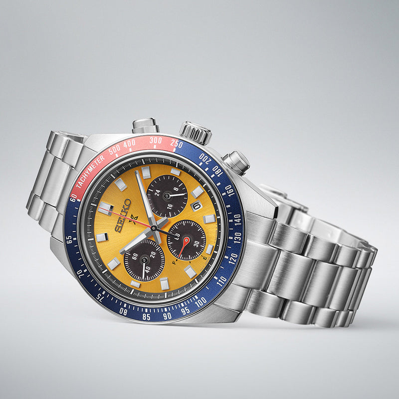 Seiko Prospex Speedtimer Solar Chronograph with Orange Sunray Dial #SSC947