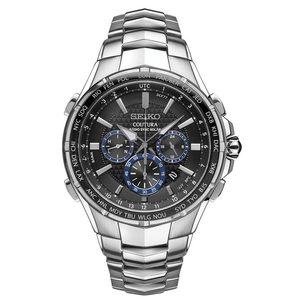 Seiko Coutura Radio Sync, Solar Powered, Chronograph, World Time Watch with Sapphire Crystal #SSG009