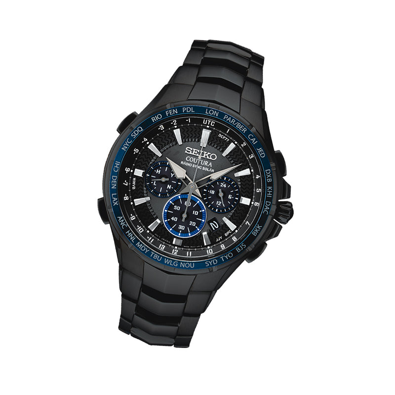 Seiko Coutura Radio Sync, Solar Powered, Chronograph, World Time Watch with Sapphire Crystal #SSG021
