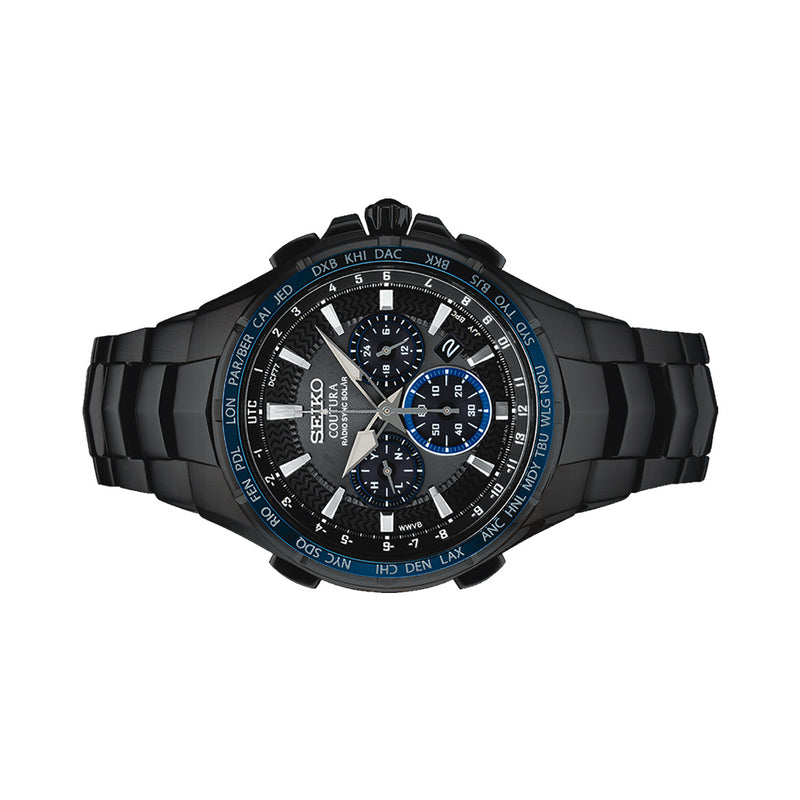 Seiko Coutura Radio Sync, Solar Powered, Chronograph, World Time Watch with Sapphire Crystal #SSG021