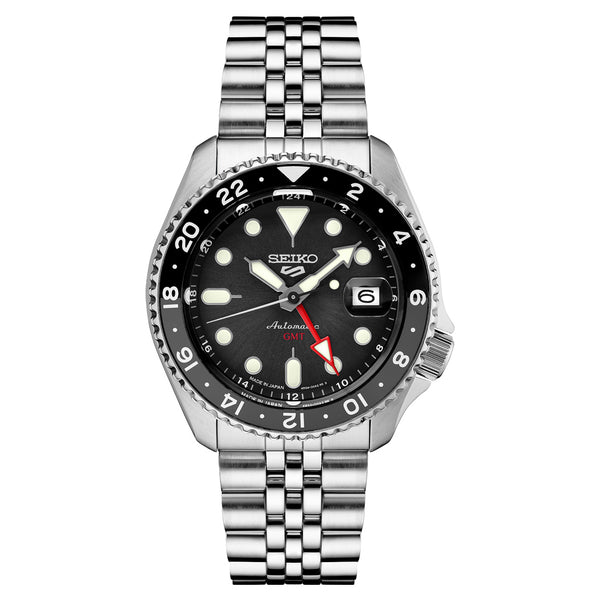 Seiko 5 Sports Automatic GMT Watch with Black Dial #SSK001