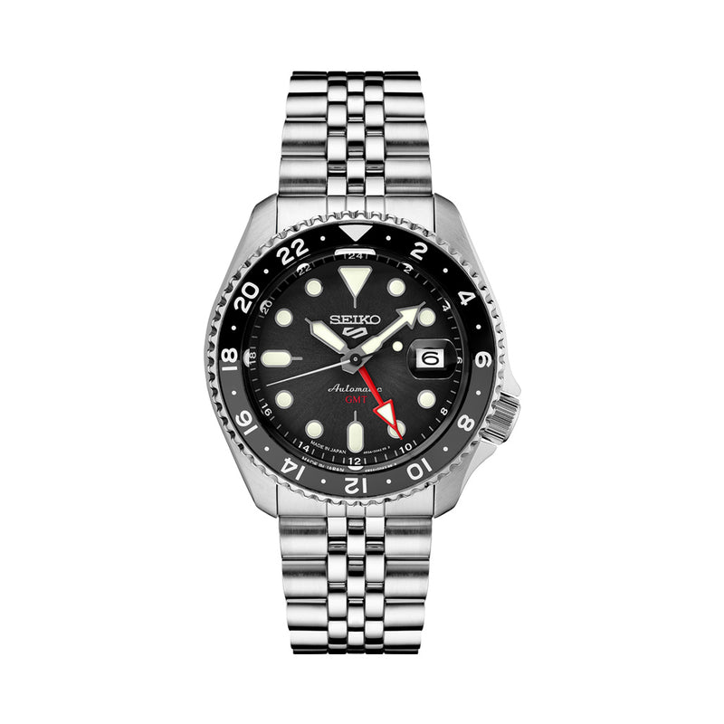 Seiko 5 Sports Automatic GMT Watch with Black Dial #SSK001