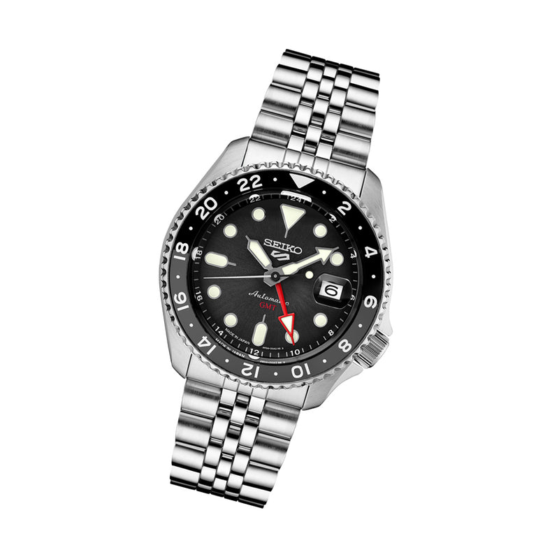 Seiko 5 Sports Automatic GMT Watch with Black Dial #SSK001