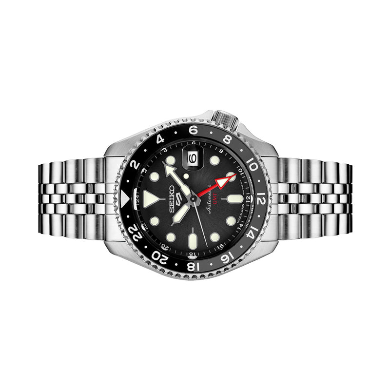 Seiko 5 Sports Automatic GMT Watch with Black Dial #SSK001