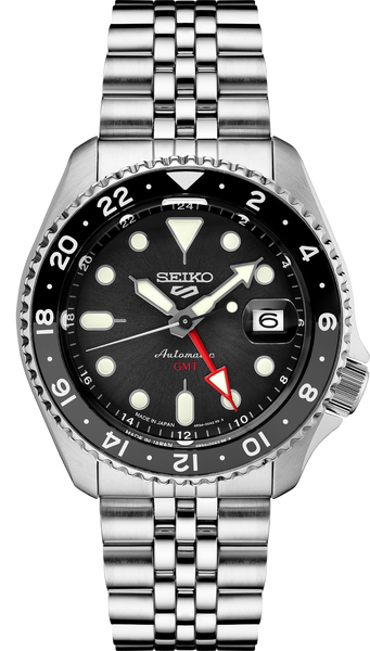 Seiko 5 Sports Automatic GMT Watch with Black Dial #SSK001