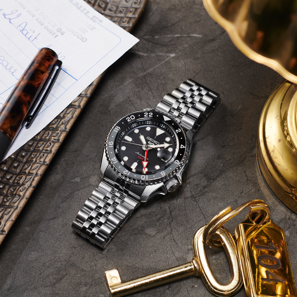 Seiko 5 Sports Automatic GMT Watch with Black Dial #SSK001 — Long