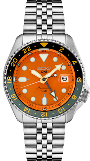 Seiko 5 Sports Automatic GMT Watch with Orange Dial #SSK005