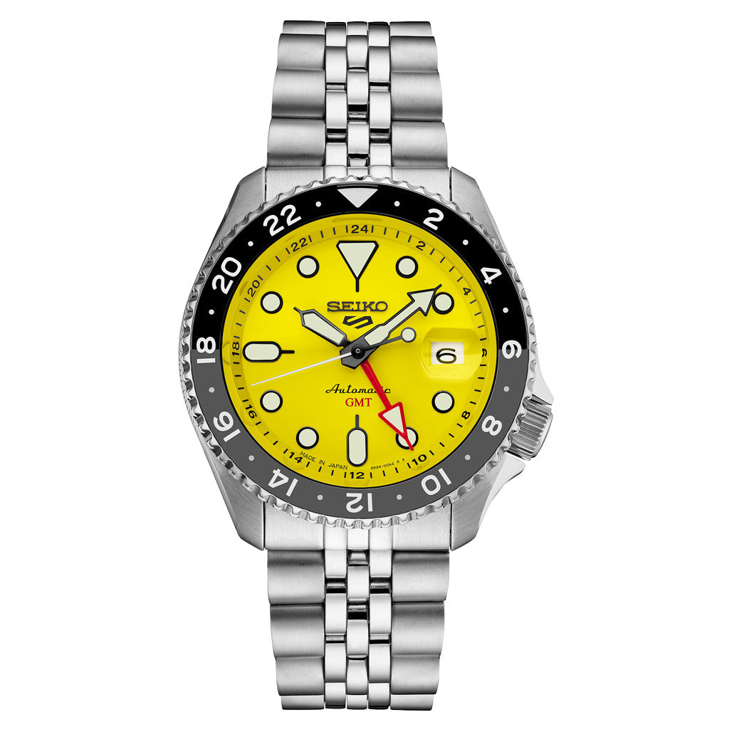 Seiko 5 Sports Automatic GMT Watch with Yellow Dial #SSK017 — Long