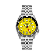 Seiko 5 Sports Automatic GMT Watch with Yellow Dial #SSK017