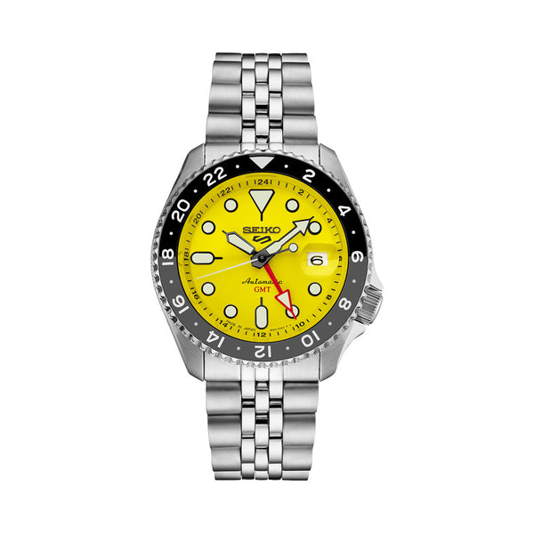 Seiko 5 Sports Automatic GMT Watch with Yellow Dial #SSK017