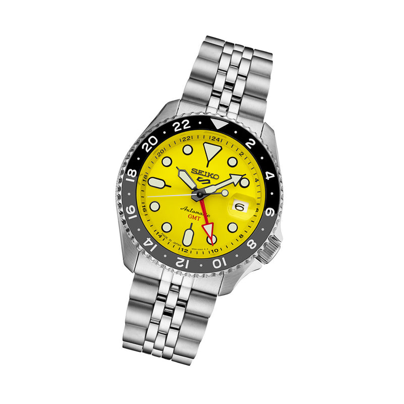 Seiko 5 Sports Automatic GMT Watch with Yellow Dial #SSK017