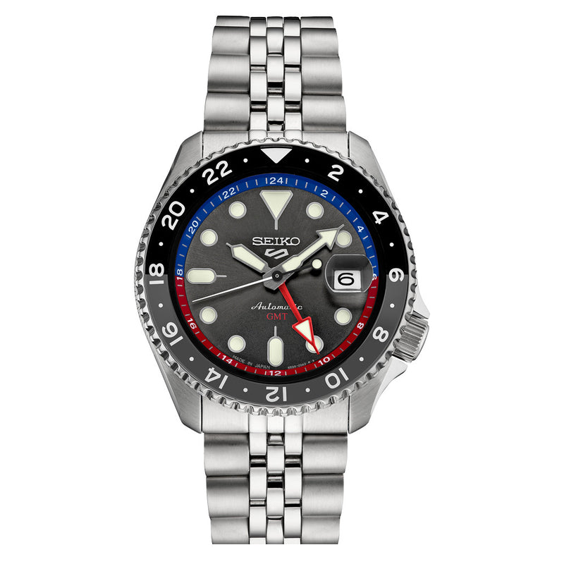 Seiko 5 Sports Automatic GMT Watch with Grey Dial #SSK019