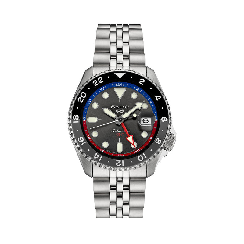 Seiko 5 Sports Automatic GMT Watch with Grey Dial #SSK019