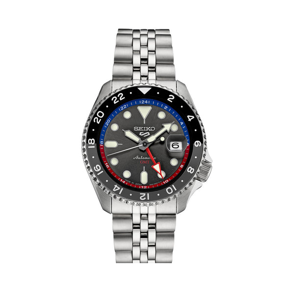 Seiko 5 Sports Automatic GMT Watch with Grey Dial #SSK019