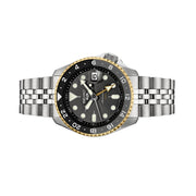 Seiko 5 Sports Automatic GMT Watch with Grey Dial and Gold Accents #SSK021