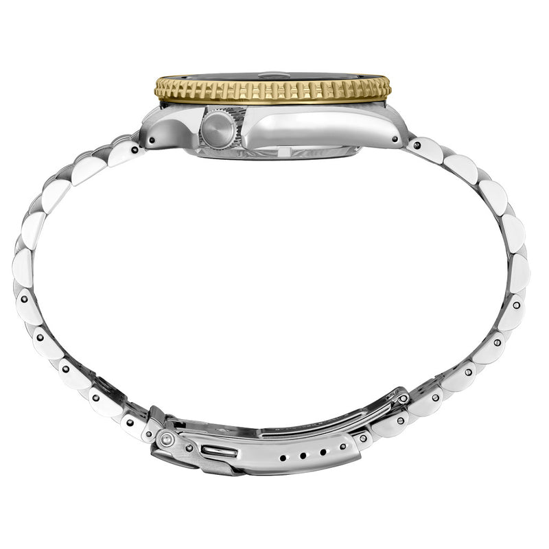 Seiko 5 Sports Automatic GMT Watch with Grey Dial and Gold Accents #SSK021