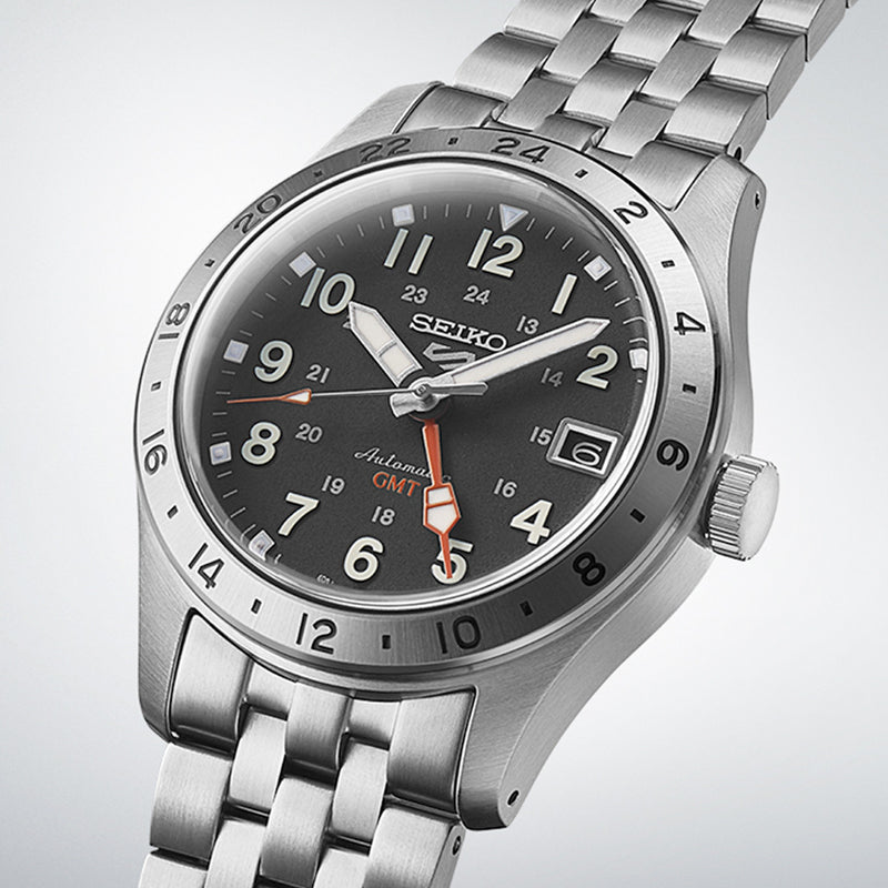 Seiko 5 Sports Automatic GMT Field Watch with Black Dial #SSK023